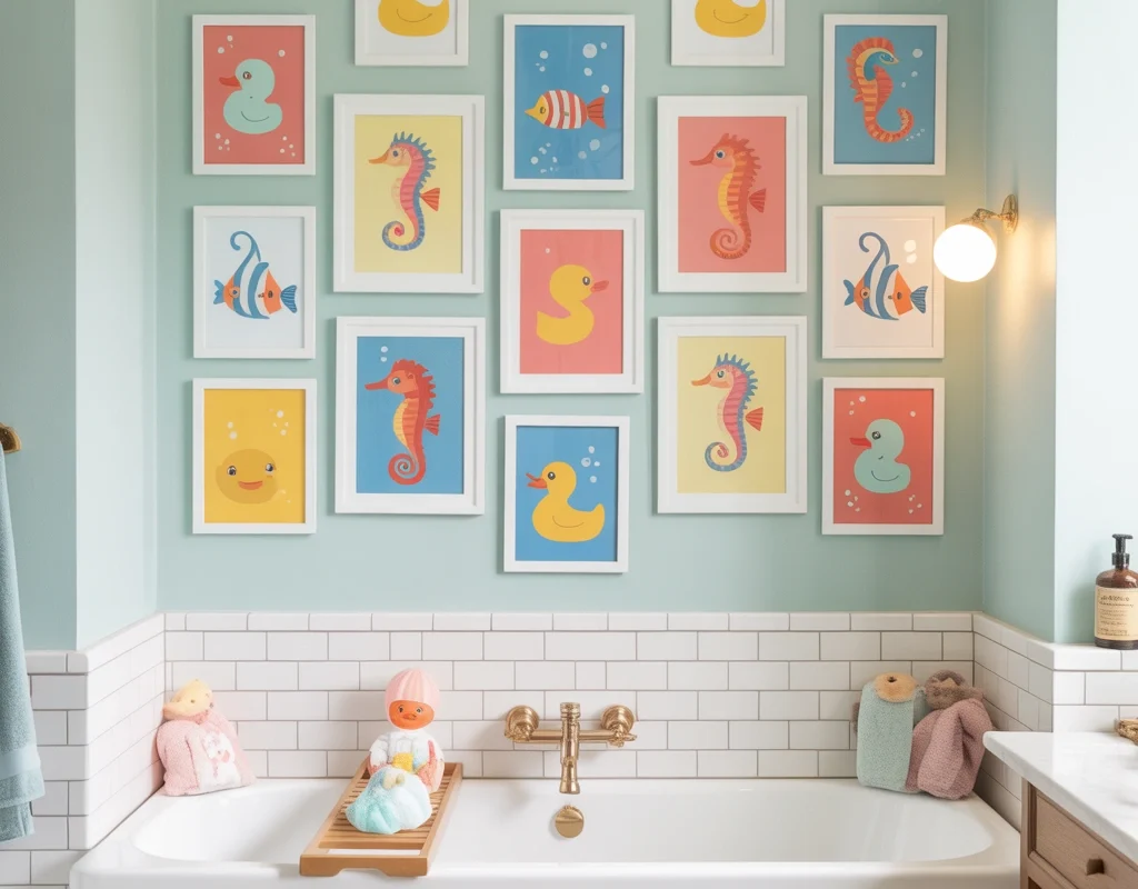 DIY Kids Bathroom Art Gallery