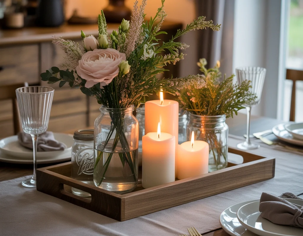 DIY Rustic Dining Table Centerpiece With Farmhouse Charm