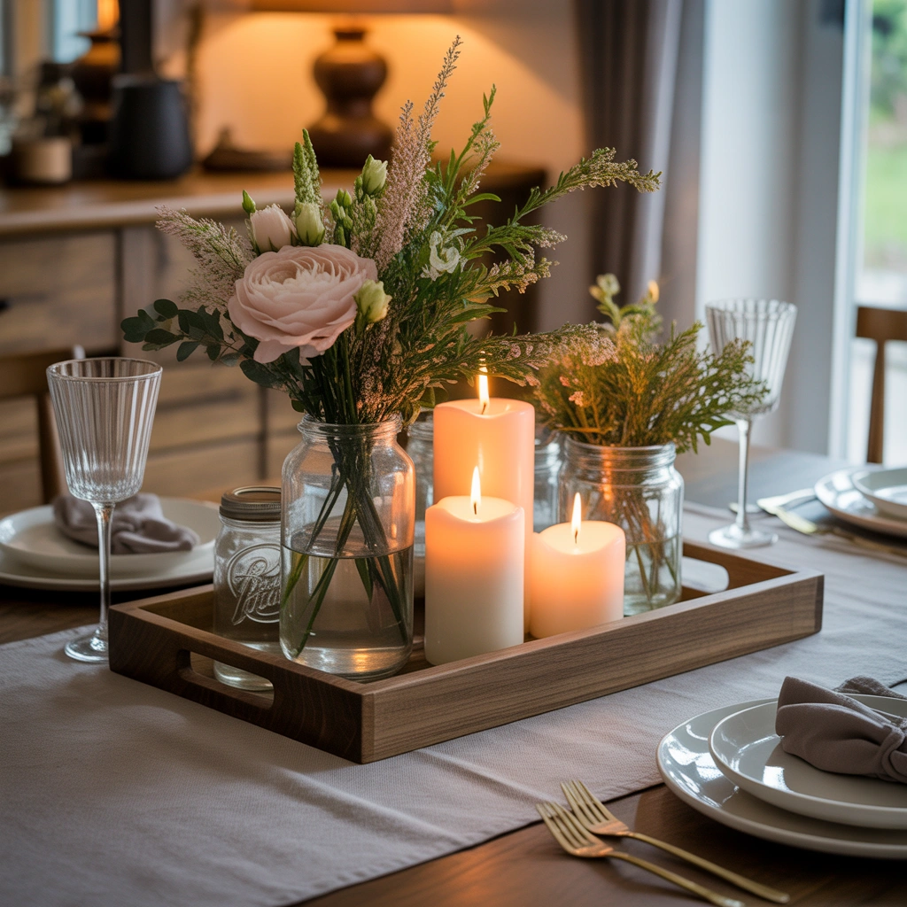 DIY Rustic Dining Table Centerpiece With Farmhouse Charm