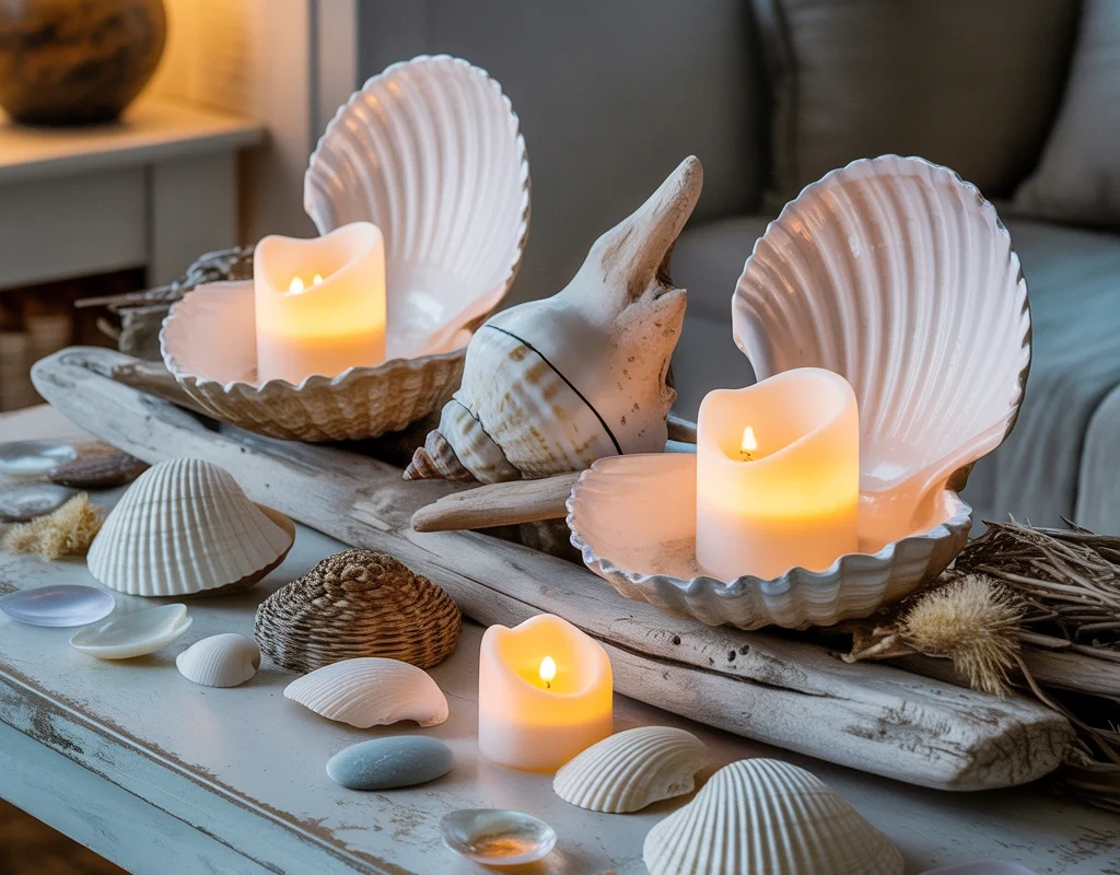 DIY Seashell Candle Holders