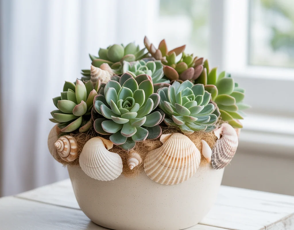 DIY Seashell Planter Decoration