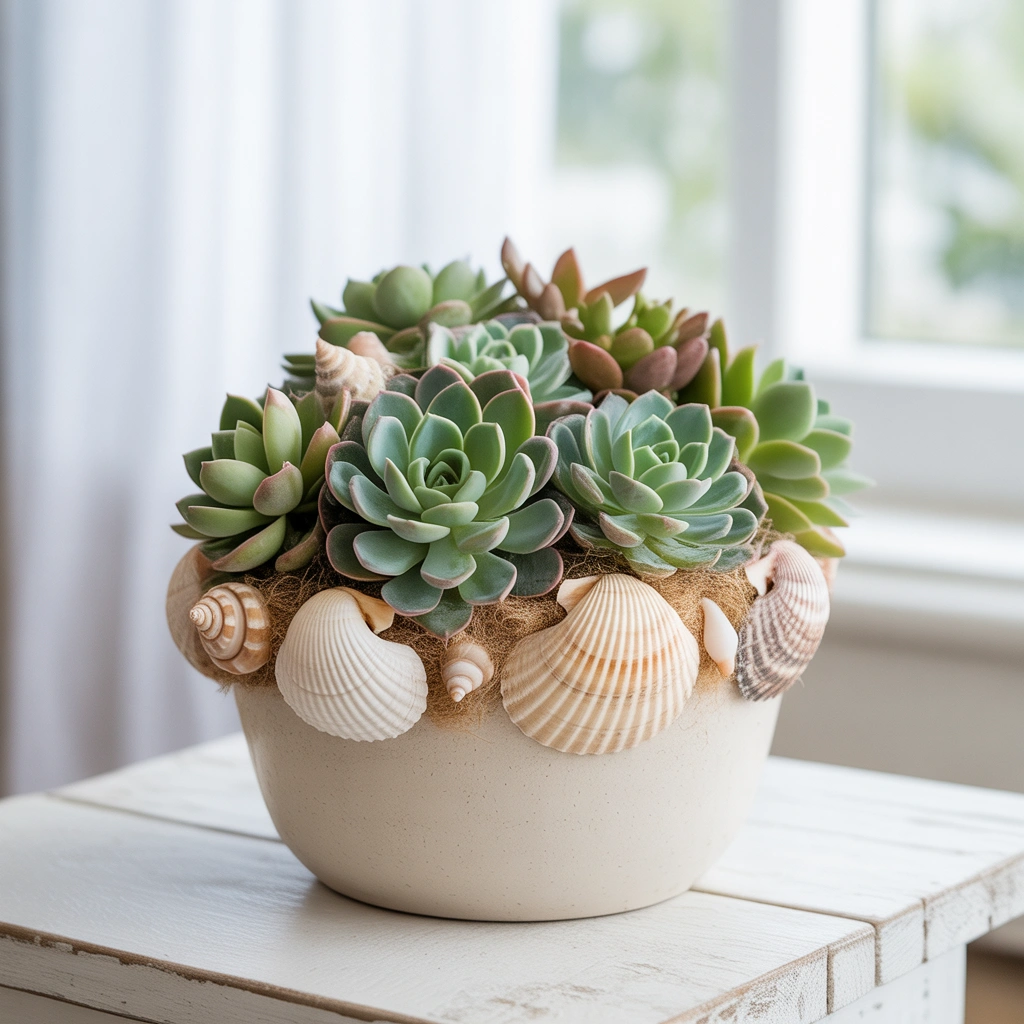 DIY Seashell Planter Decoration