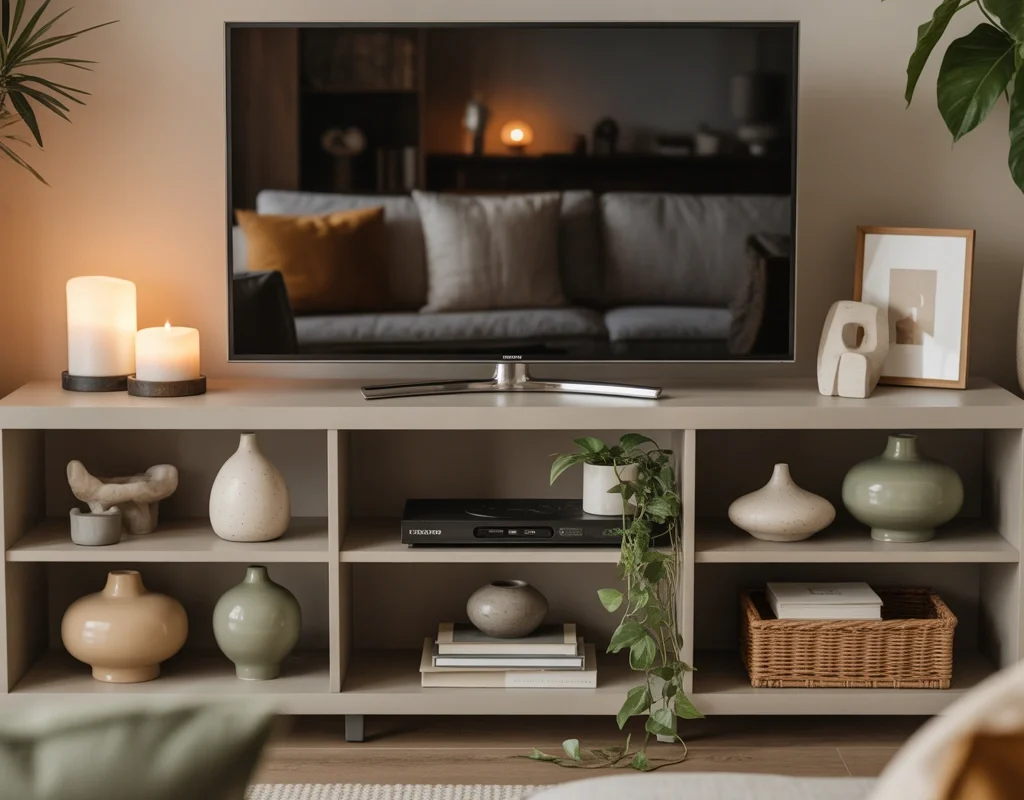 Decorate Open Shelves With Coordinated Accessories