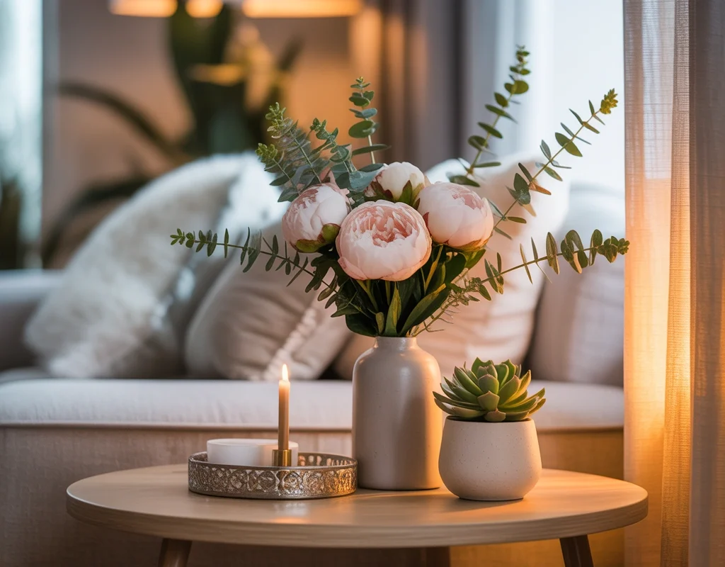 Decorate With a Small Plant or Fresh Flowers