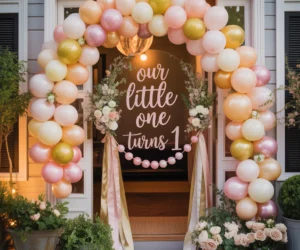 Decorate the Entrance With a Birthday Welcome Display