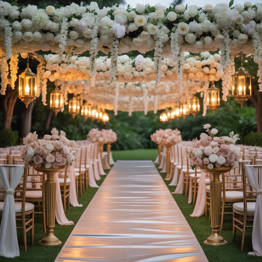 Decorate the Nikkah Aisle With Flowers and Lanterns