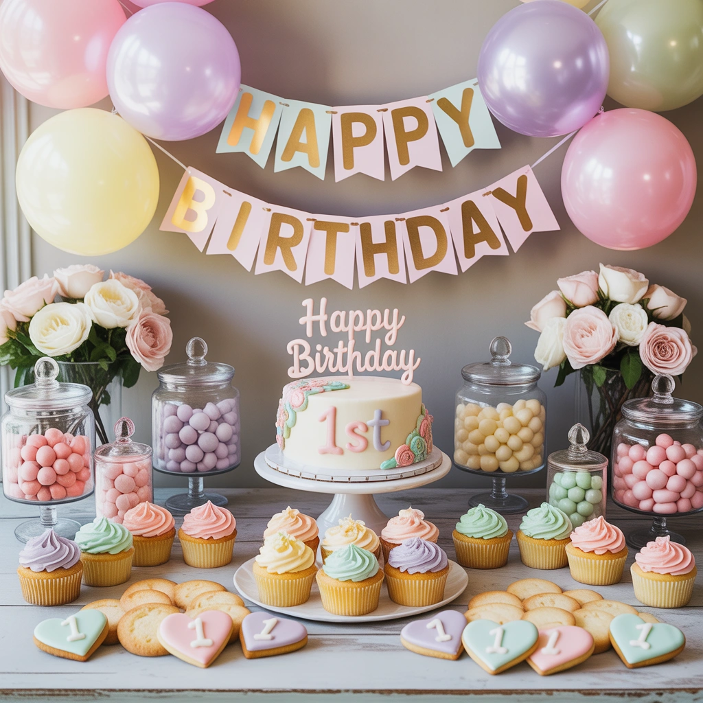 Design a Beautiful First Birthday Dessert Table