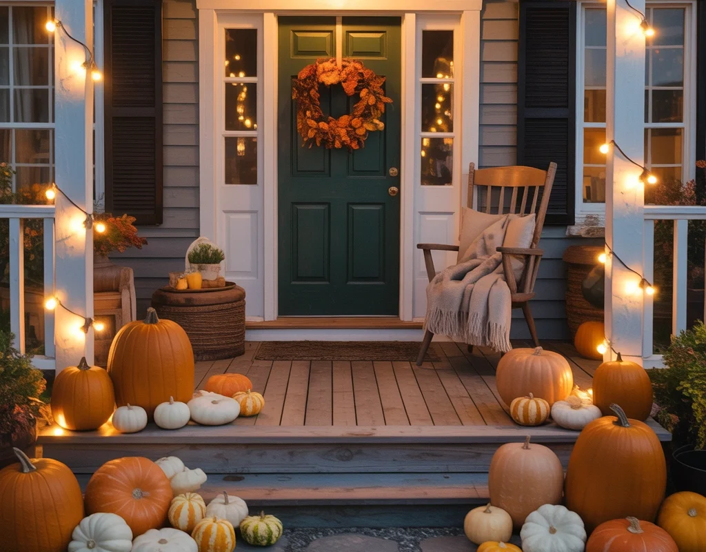Design a Cozy Pumpkin Filled Fall Porch