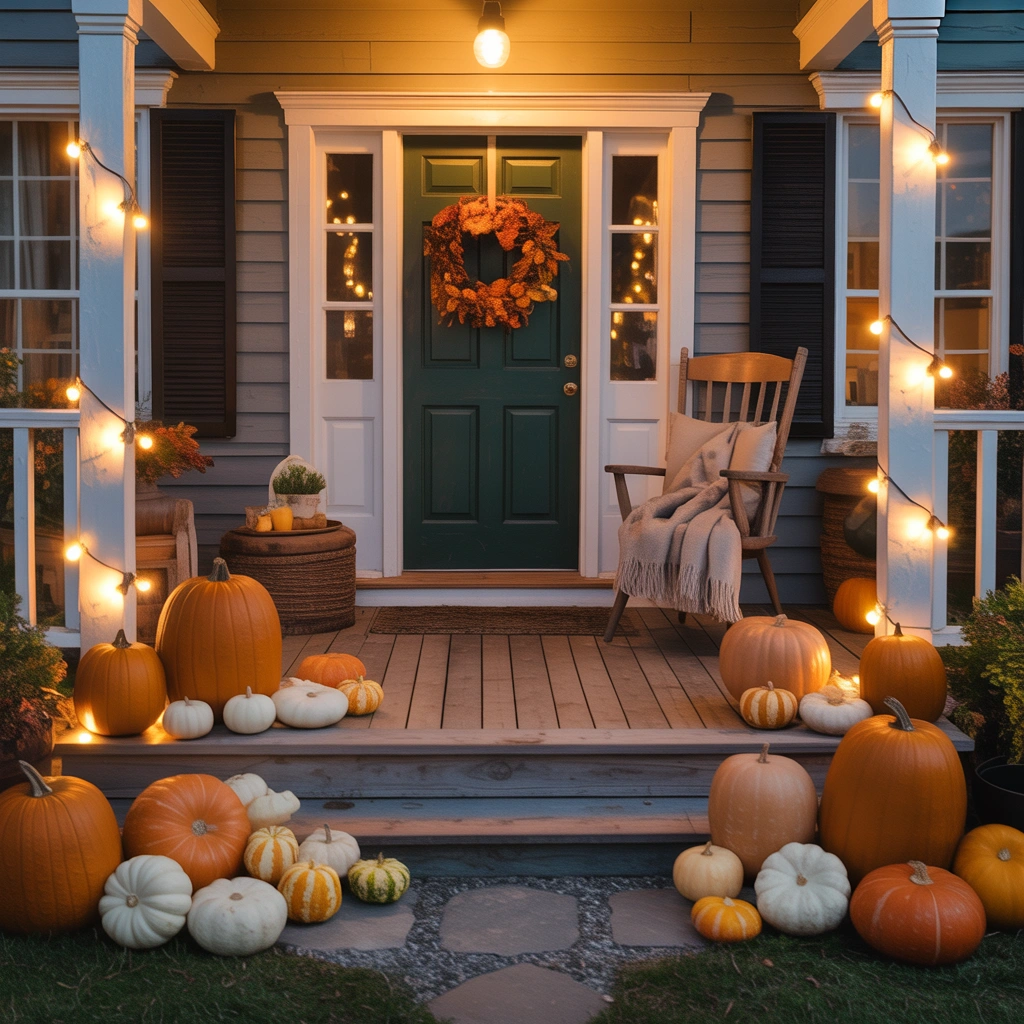 Design a Cozy Pumpkin Filled Fall Porch