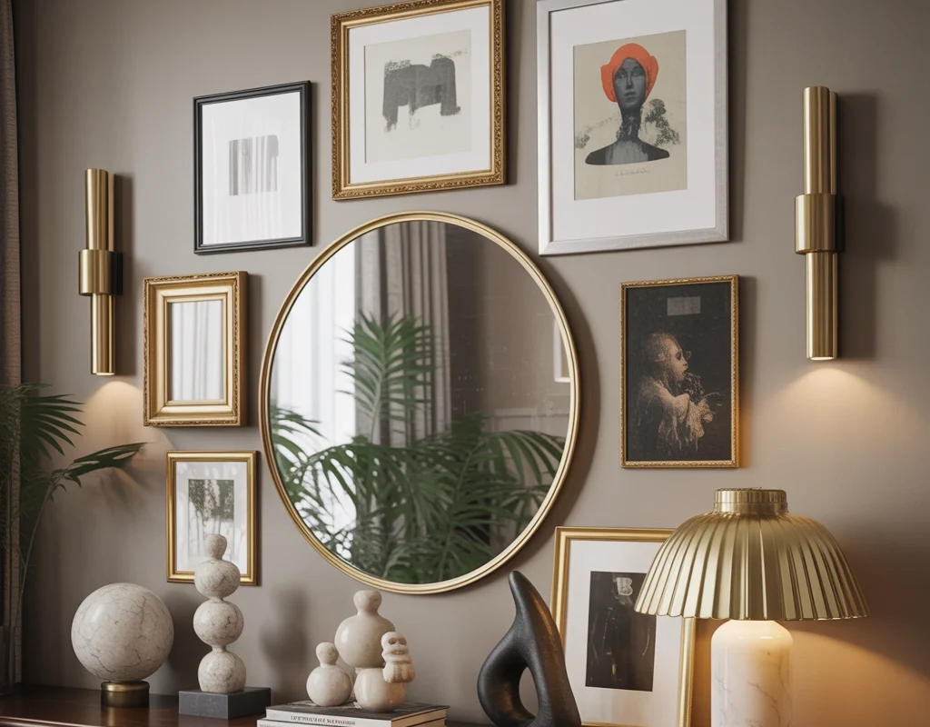 Design a Layered Mirror Wall With Art and Decor