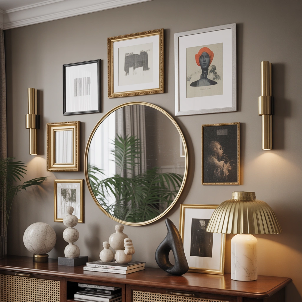 Design a Layered Mirror Wall With Art and Decor