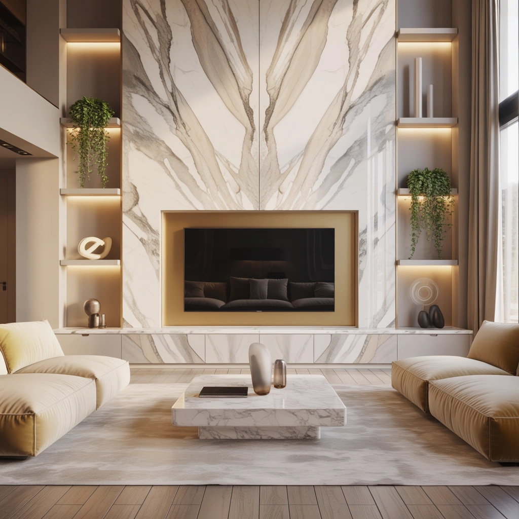 Design a Luxurious Marble TV Feature Wall