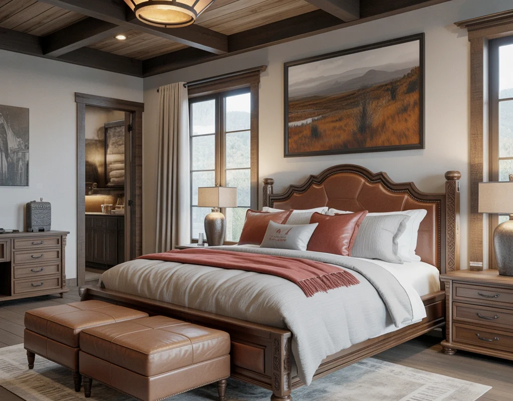 Design a Luxury Western Bedroom With High End Rustic Details