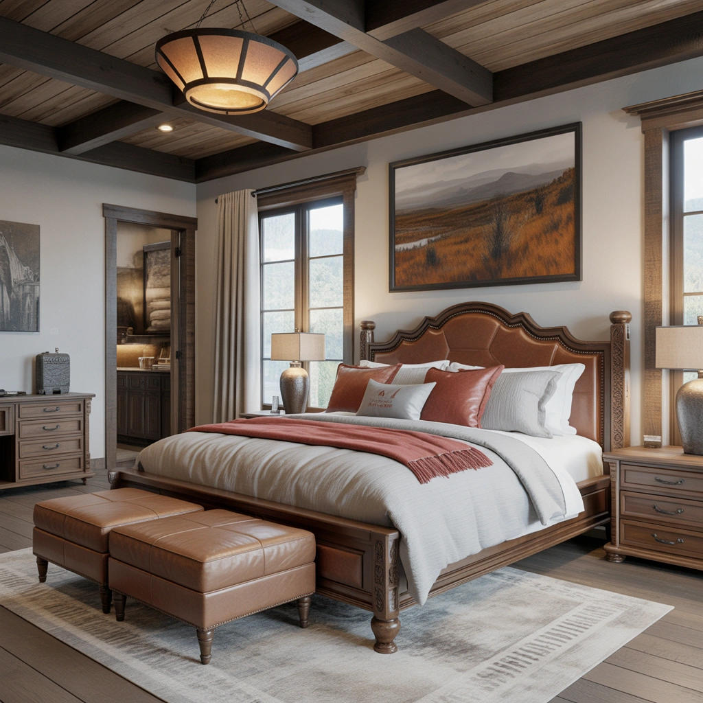 Design a Luxury Western Bedroom With High End Rustic Details