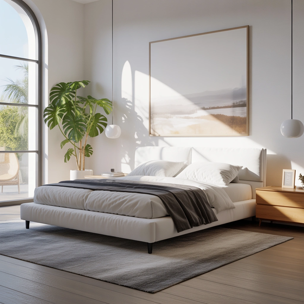 Design a Minimalist White Bedroom With Clean Lines