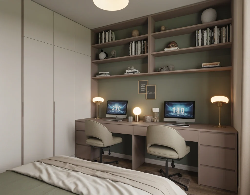 Design a Small Shared Home Office in a Bedroom