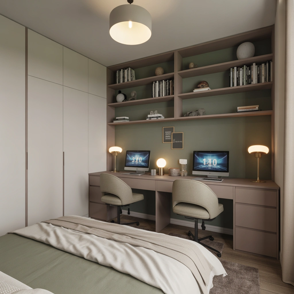 Design a Small Shared Home Office in a Bedroom
