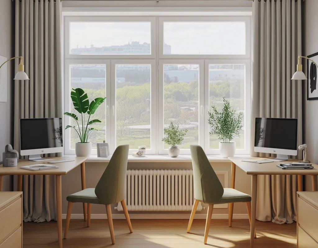 Design a Two Person Home Office Near a Window