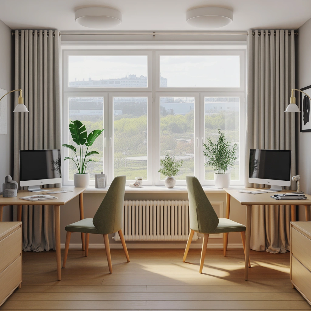 Design a Two Person Home Office Near a Window