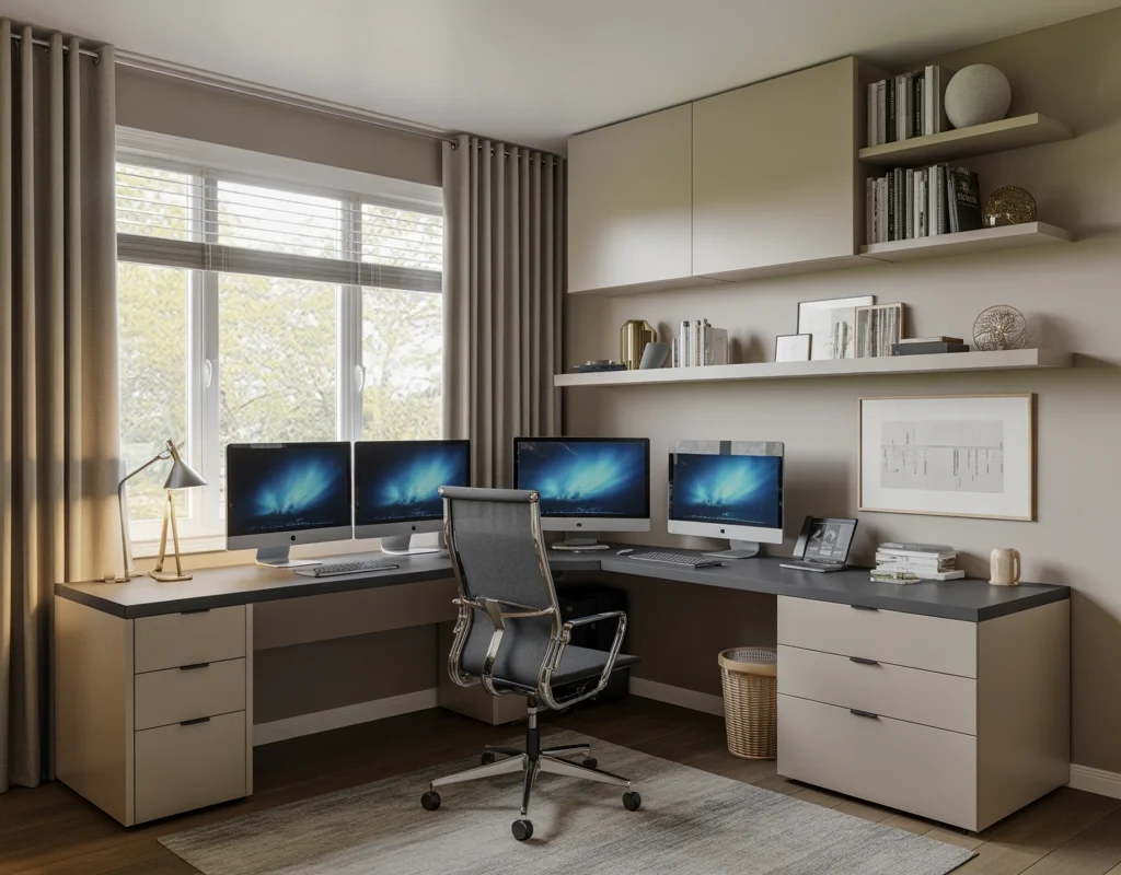 Design a U Shaped Home Office for Maximum Workspace
