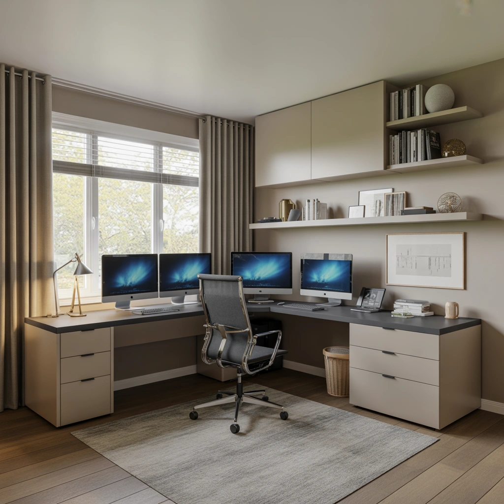 Design a U Shaped Home Office for Maximum Workspace
