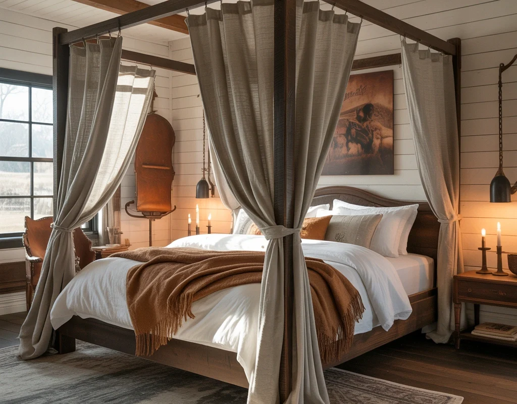 Design a Western Bedroom With a Statement Canopy Bed