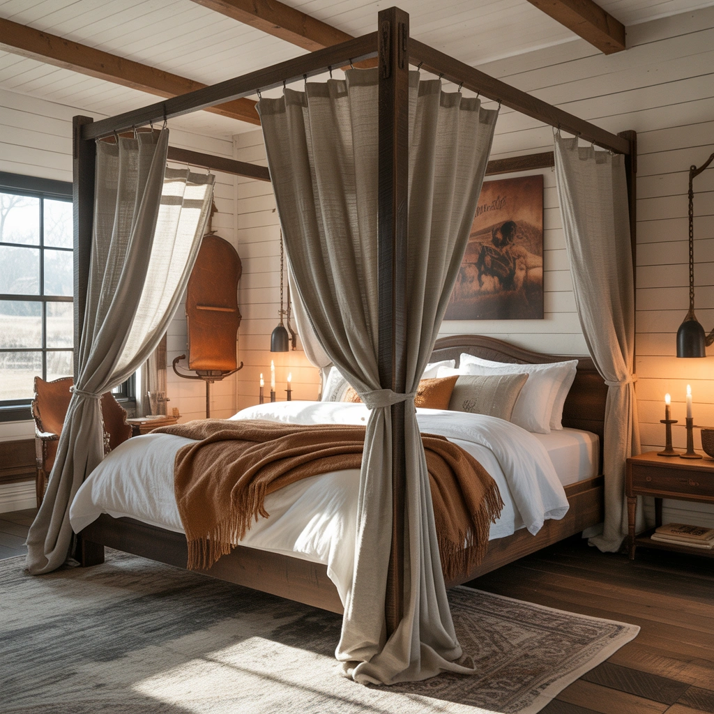 Design a Western Bedroom With a Statement Canopy Bed