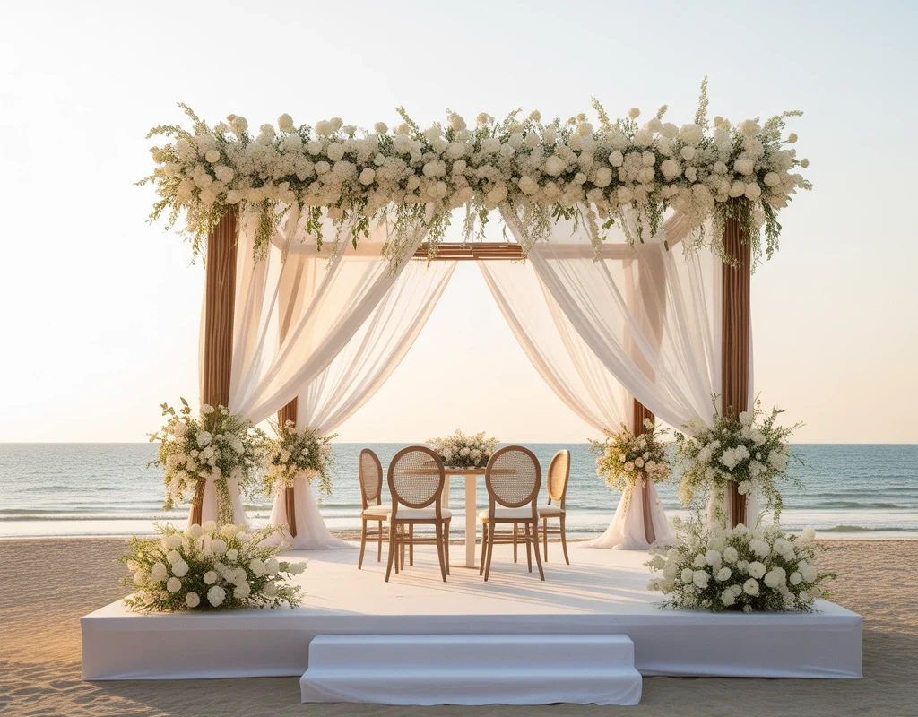 Destination Wedding Stage Decoration Inspired by Travel Themes