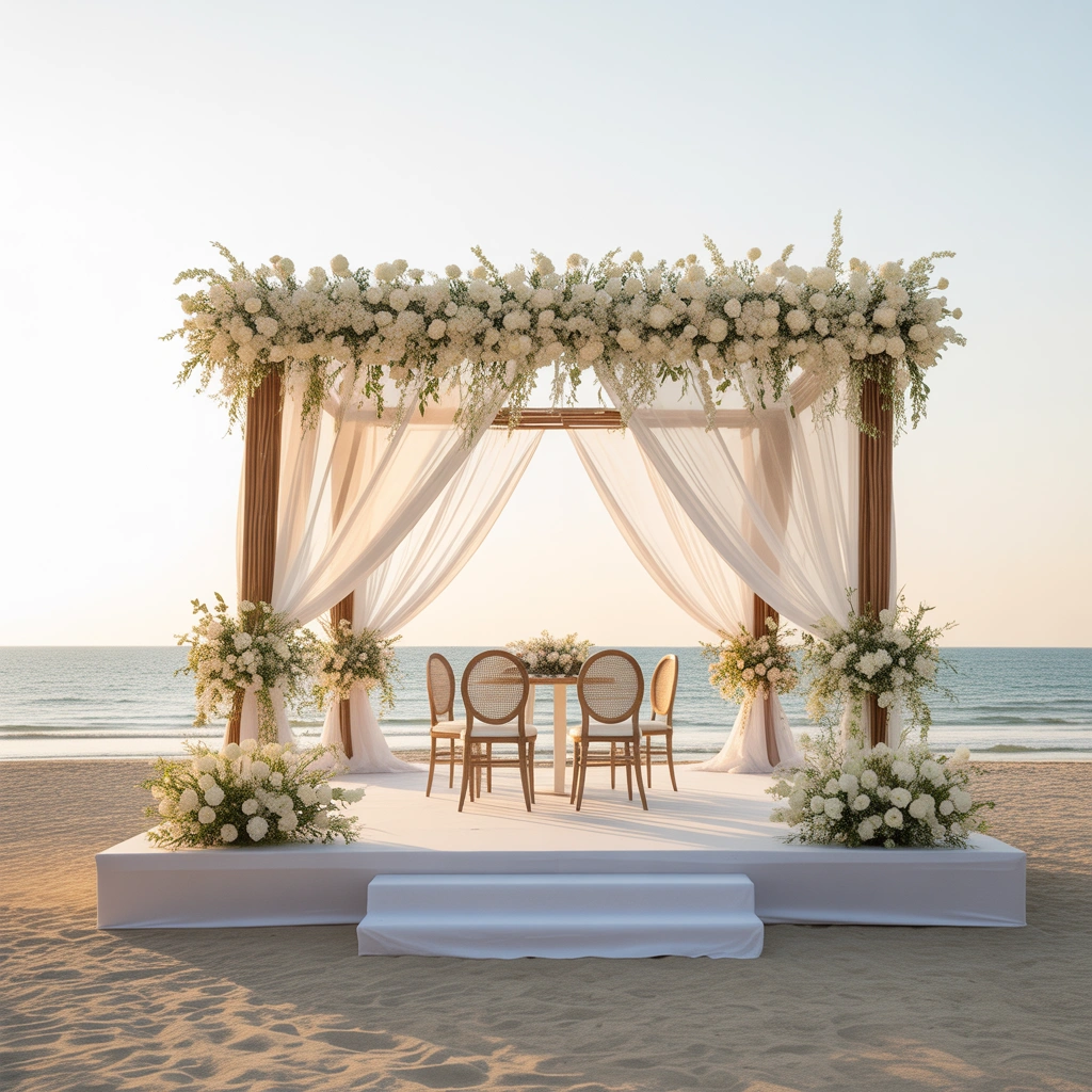 Destination Wedding Stage Decoration Inspired by Travel Themes