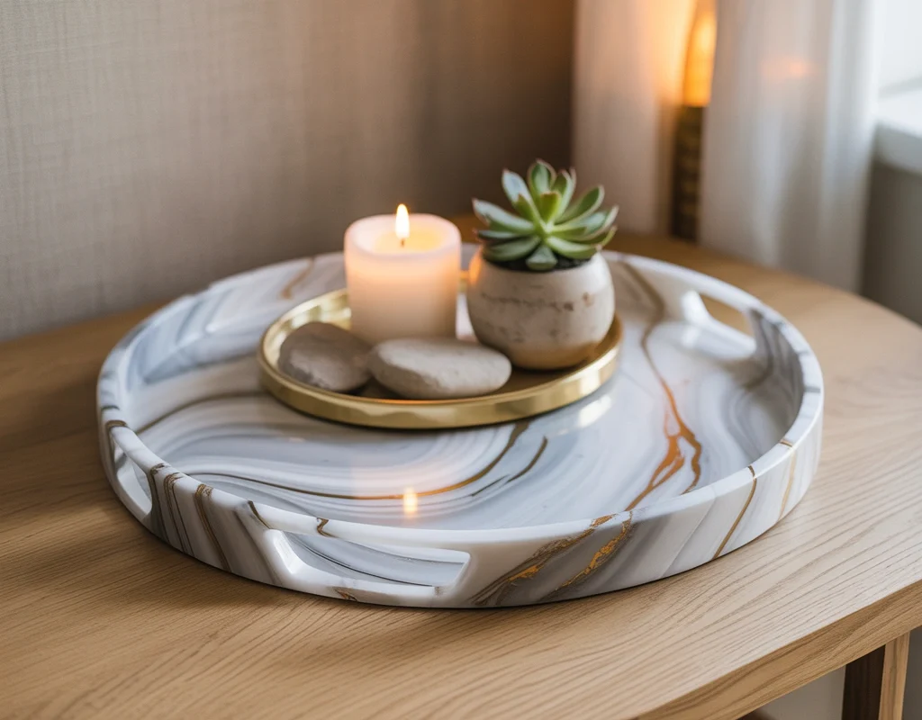 Dollar Tree DIY Faux Marble Tray