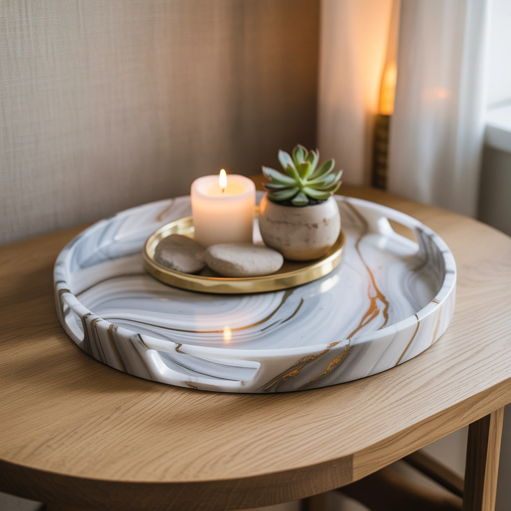 Dollar Tree DIY Faux Marble Tray