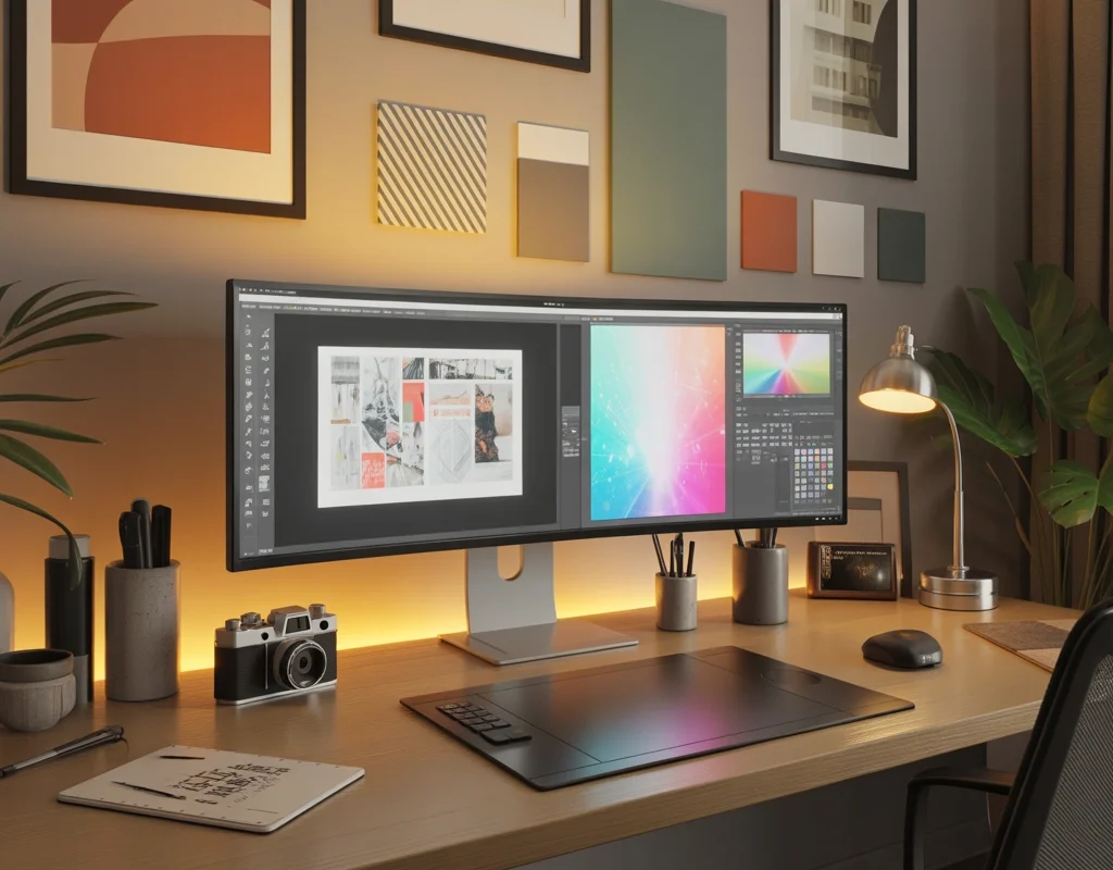 Dual Monitor Setup With Creative Studio Style