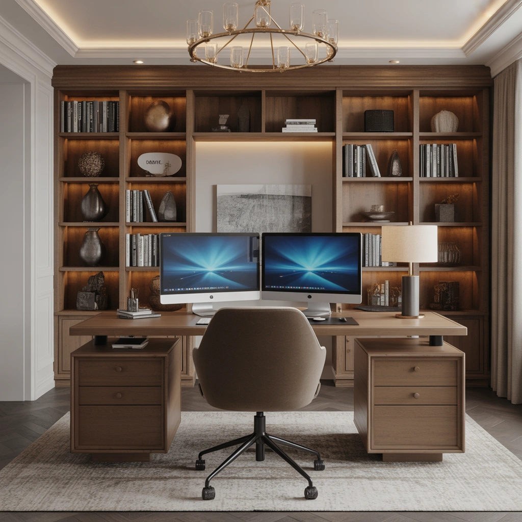 Dual Monitor Setup With a Large Productivity Desk