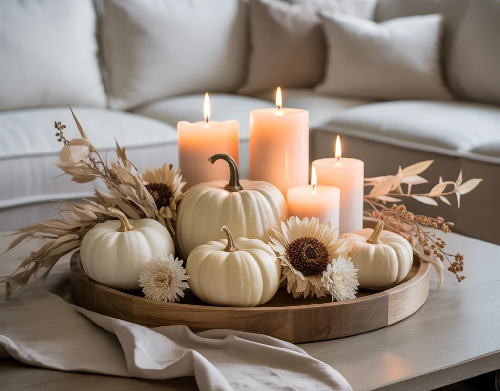 Elegant White Pumpkin Decor