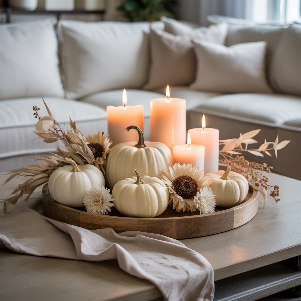 Elegant White Pumpkin Decor