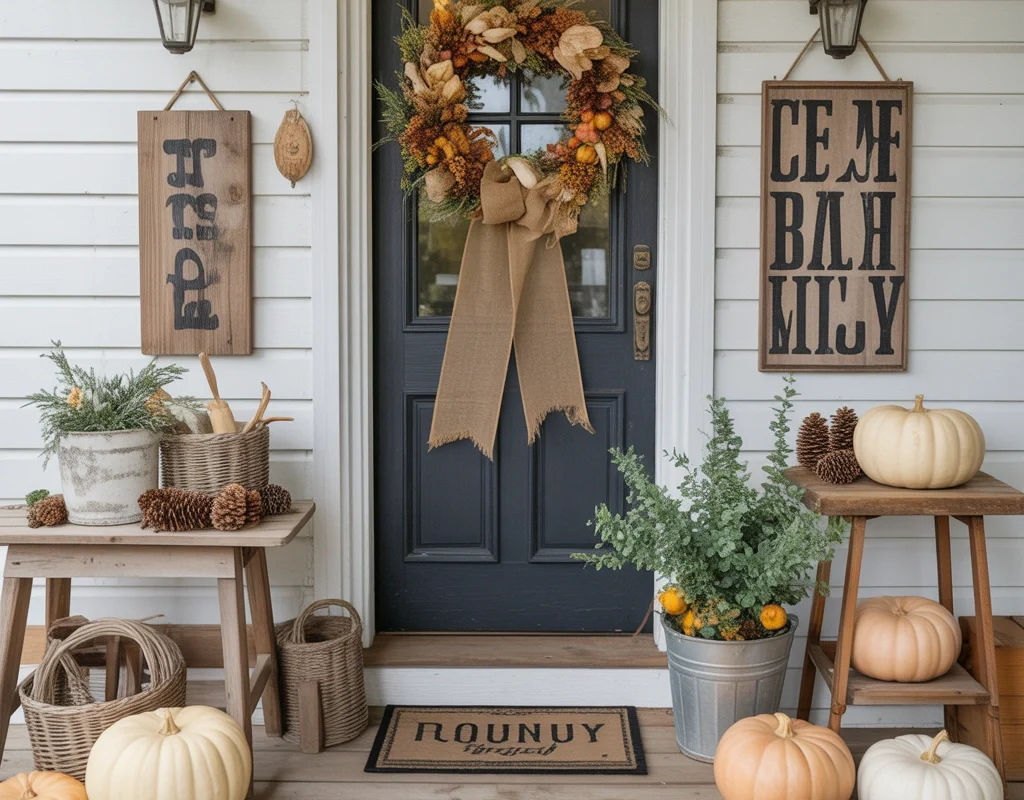 Farmhouse Style Pumpkin Decorating