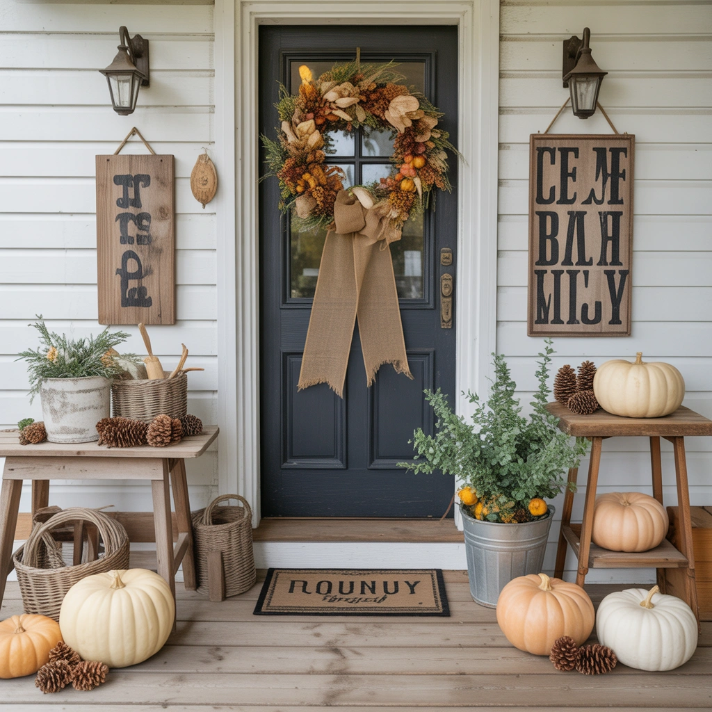 Farmhouse Style Pumpkin Decorating