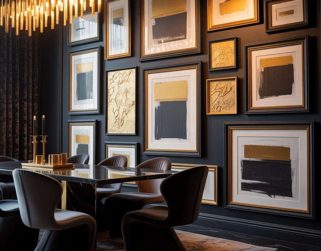 Finish the Room With Layered Black and Gold Artwork