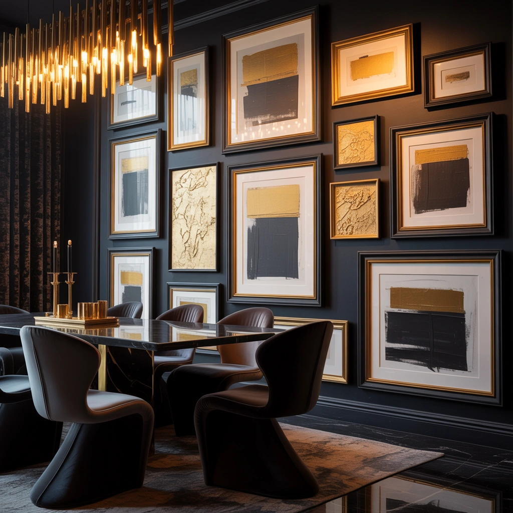 Finish the Room With Layered Black and Gold Artwork