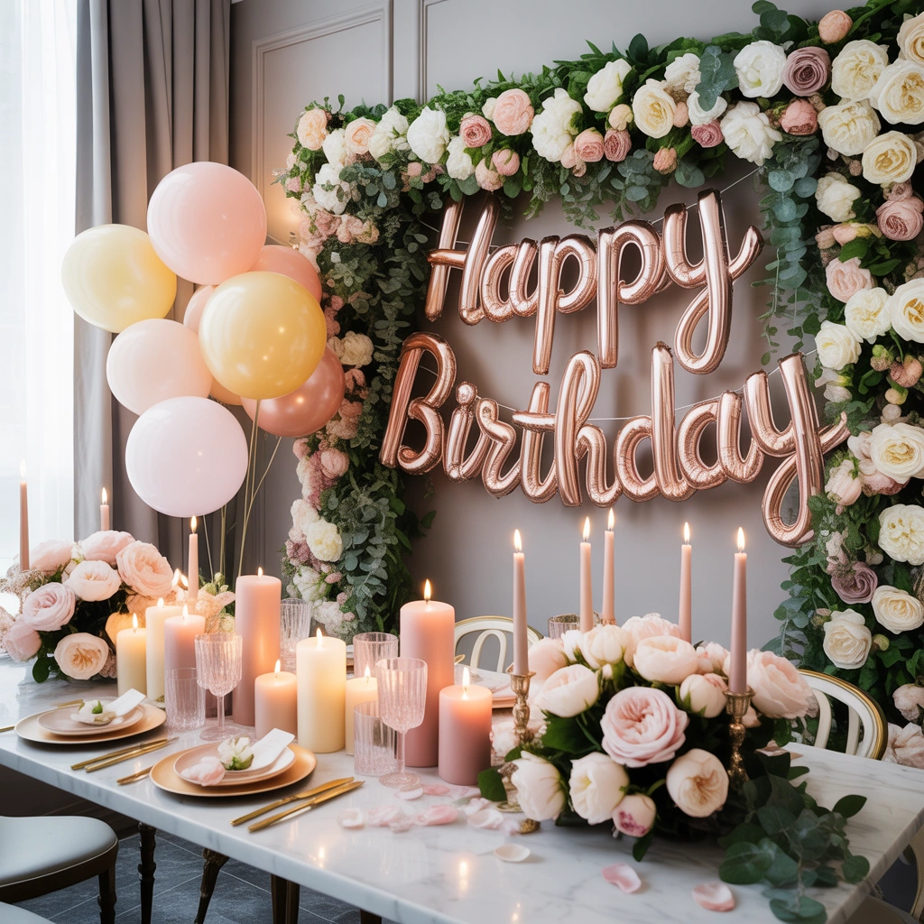 Flower Themed Birthday Room