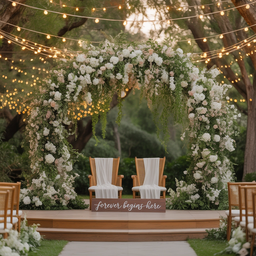 Garden Inspired Wedding Stage Decoration for a Natural and Fresh Look