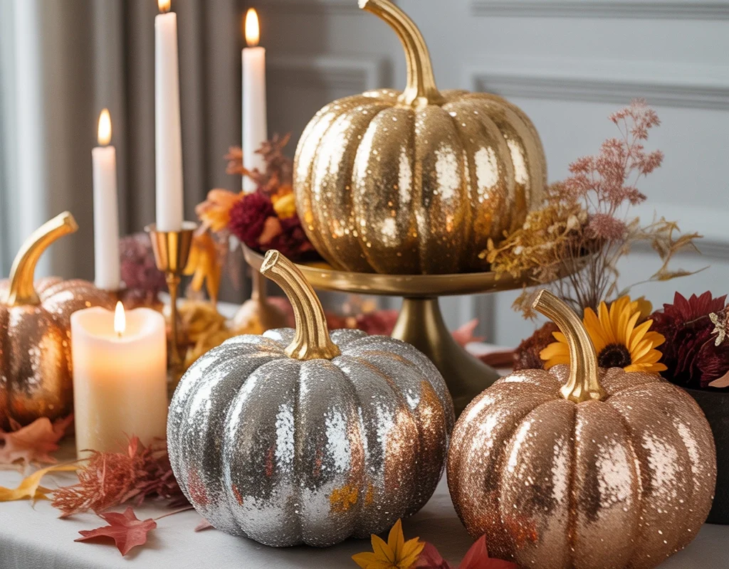 Glitter Pumpkin Decorations