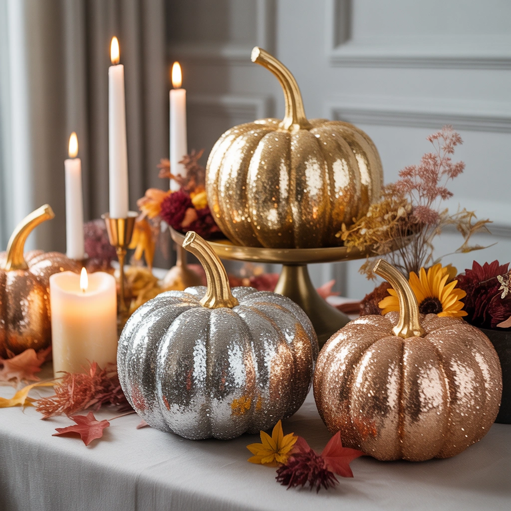 Glitter Pumpkin Decorations
