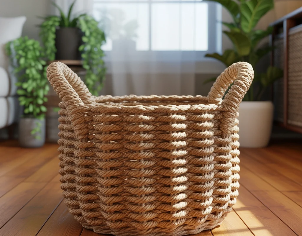Handmade Jute Rope Basket for Stylish Storage