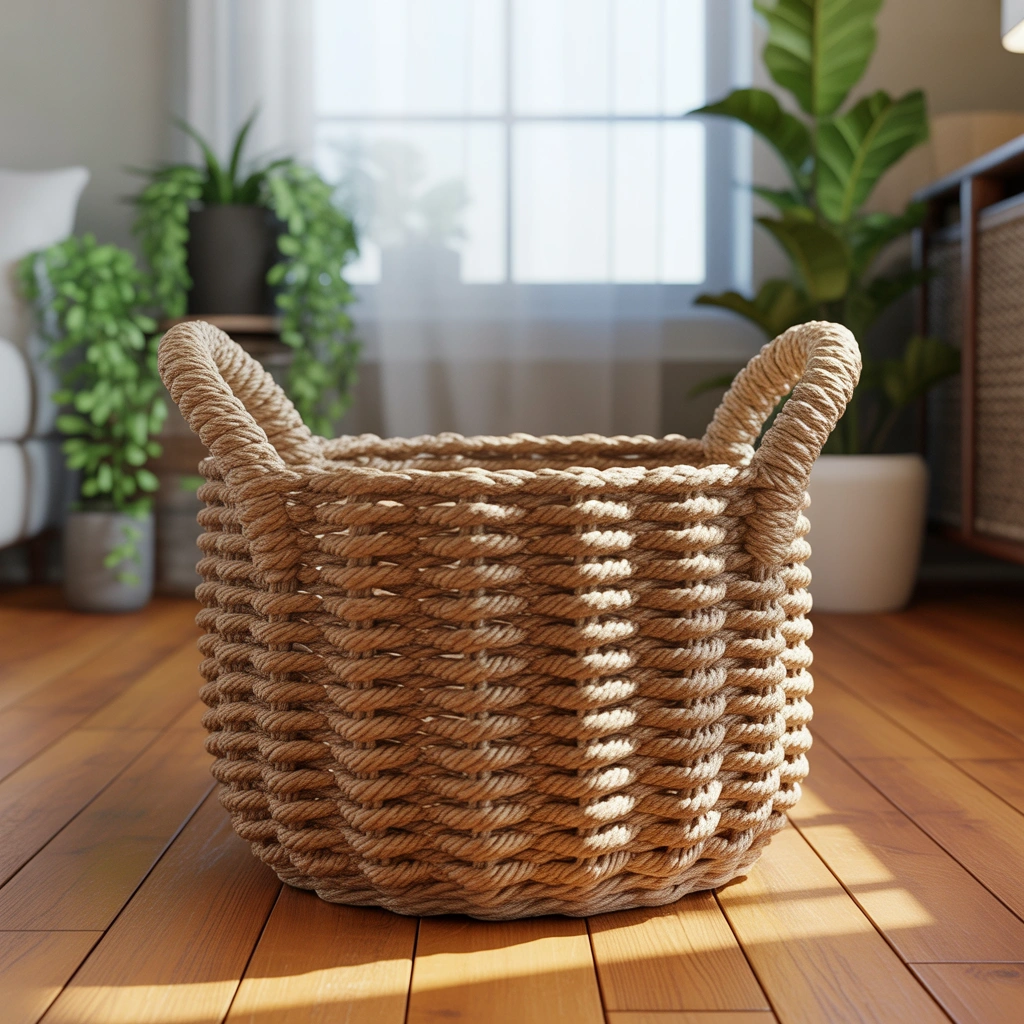 Handmade Jute Rope Basket for Stylish Storage