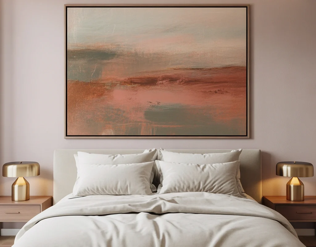 Hang One Oversized Piece of Artwork Above the Bed