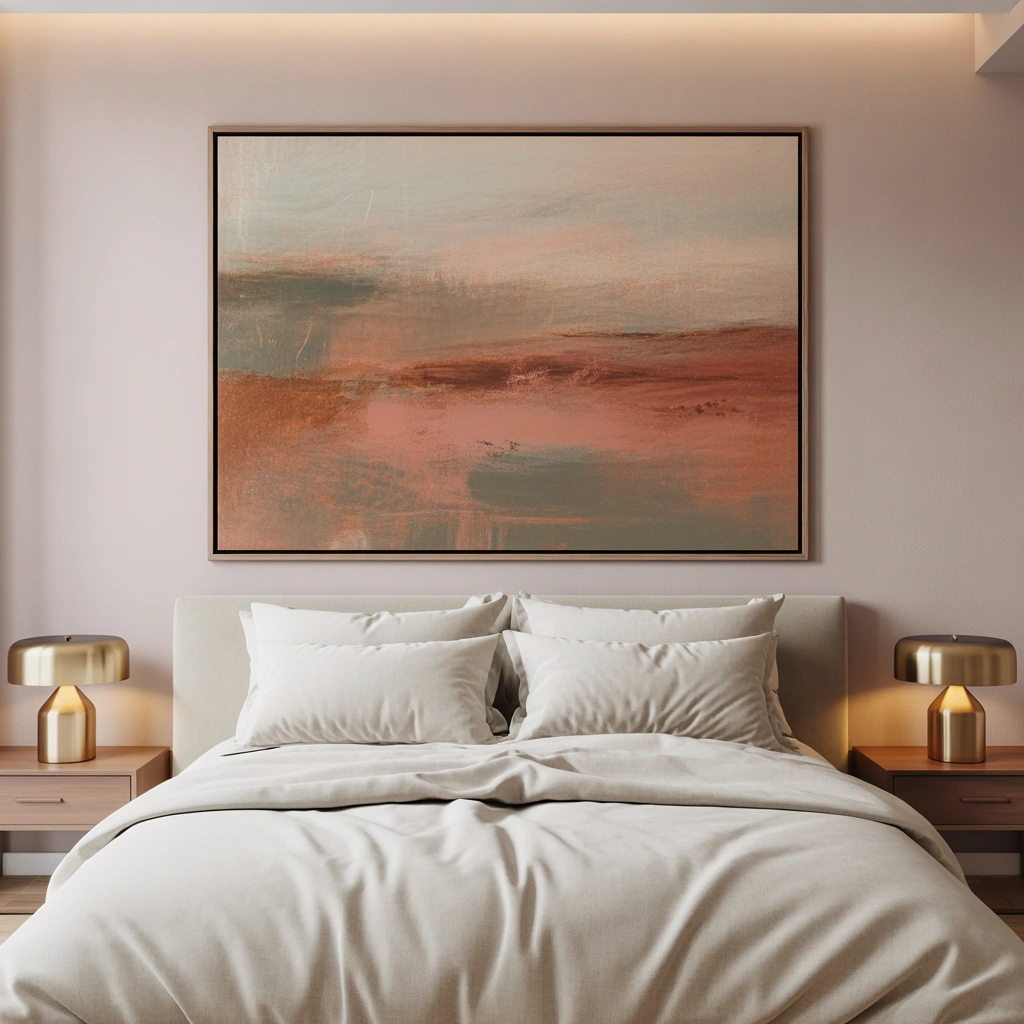 Hang One Oversized Piece of Artwork Above the Bed