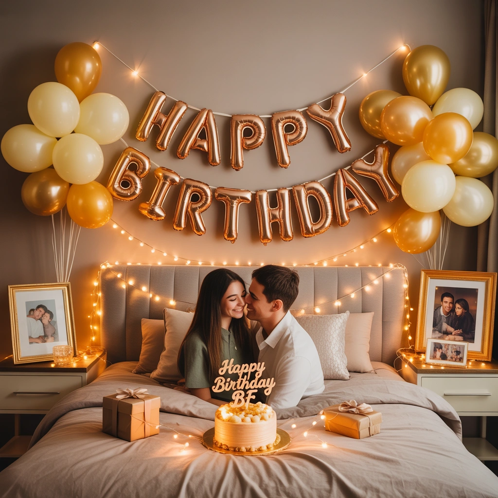 Hang a Birthday Banner Across the Bed or Sofa