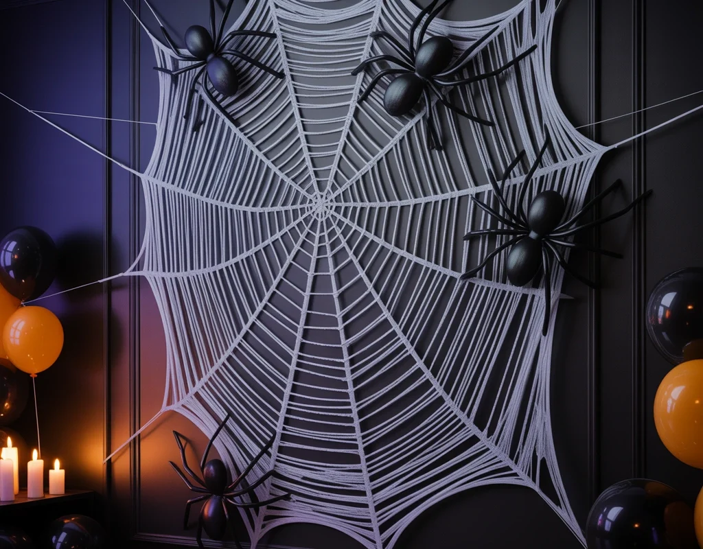 Hang a Giant Spider Web Wall
