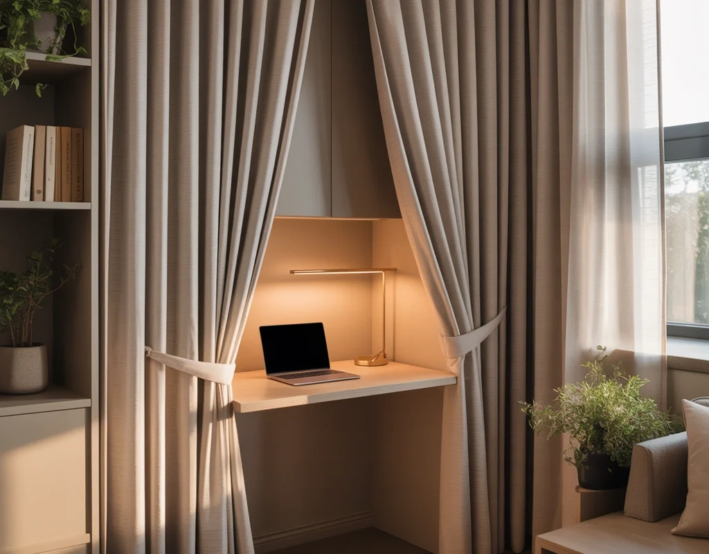 Hide Your Office Behind Curtains or Screens